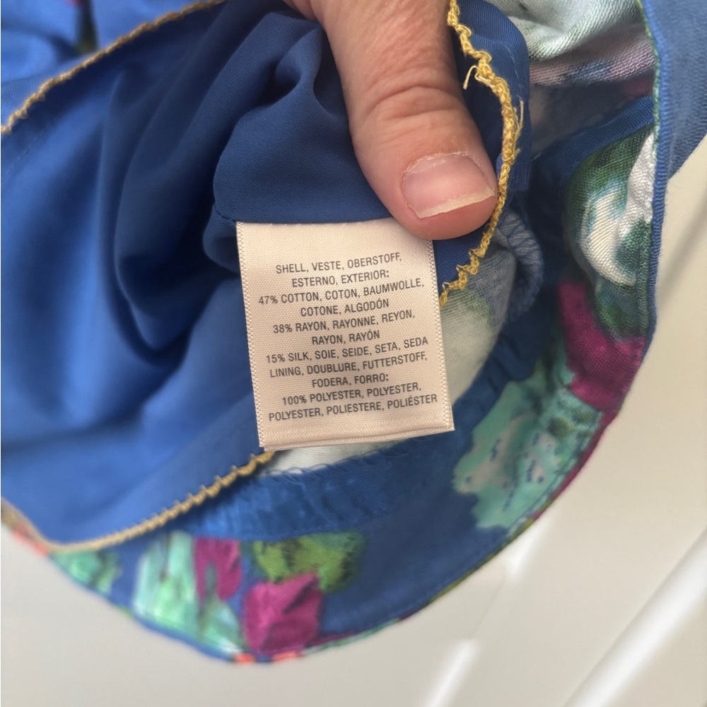 Anthropologie Maeve Garden Days Skirt Blue Floral Full Pleated Sz 10 EUC - Picture 4 of 5